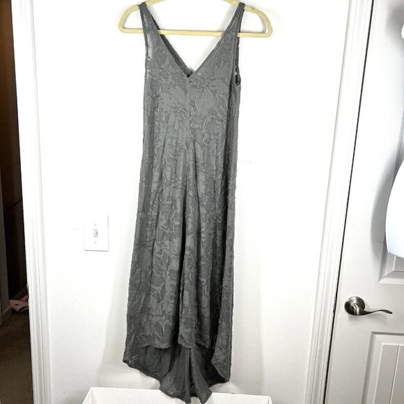 Calypso St. Barth Gray Jacquard Floral V-neck A-line High-low Dress Size XS - Picture 5 of 10